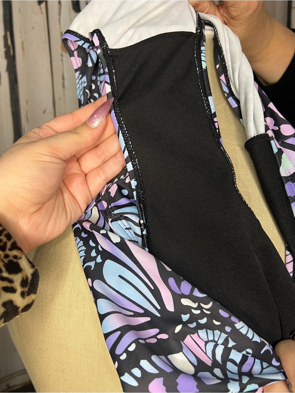 Butterfly Print High-Waist Rave Bikini Bathing Suit - Picture 12 of 13
